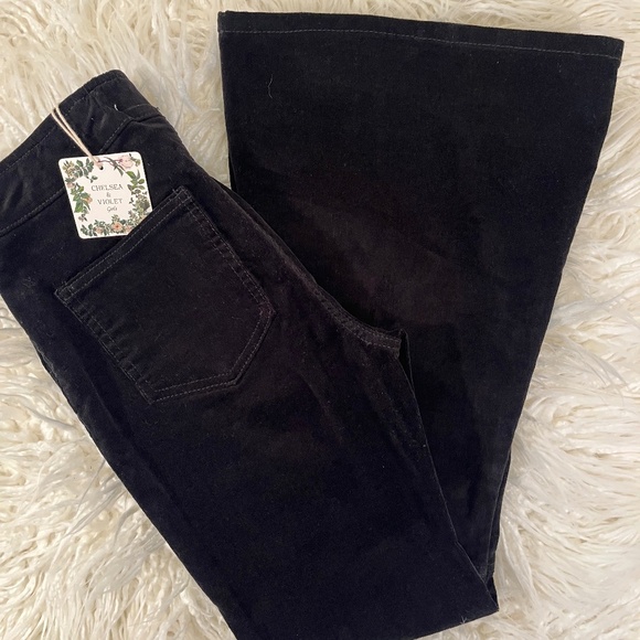 Chelsea and Violet girls "Flare Big Bell pants in velvet black corduroy" NWT - Picture 1 of 4